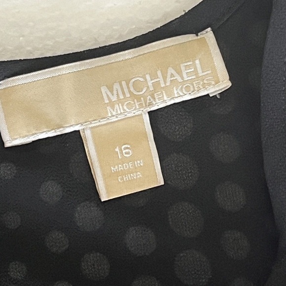 Michael Kors Size 16 Maxi Dress Arailia Asymmetrical Hem Polka Dot Casual Office - Picture 14 of 15